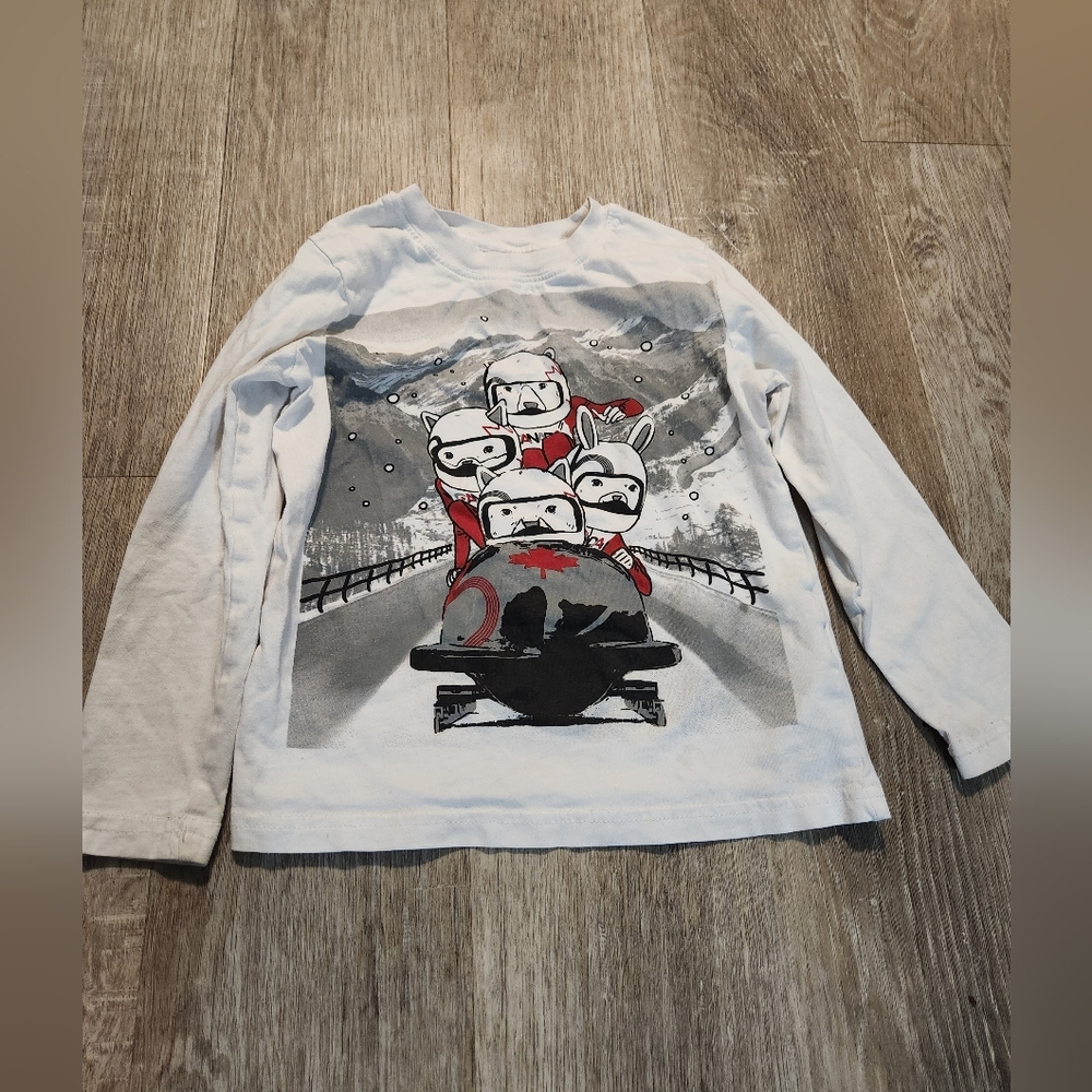 Joe Fresh Kids' Winter Adventure Long Sleeve Tee - White